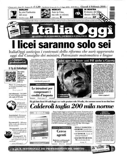 Italia oggi : quotidiano di economia finanza e politica